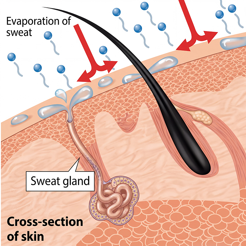 Cross-section of skin